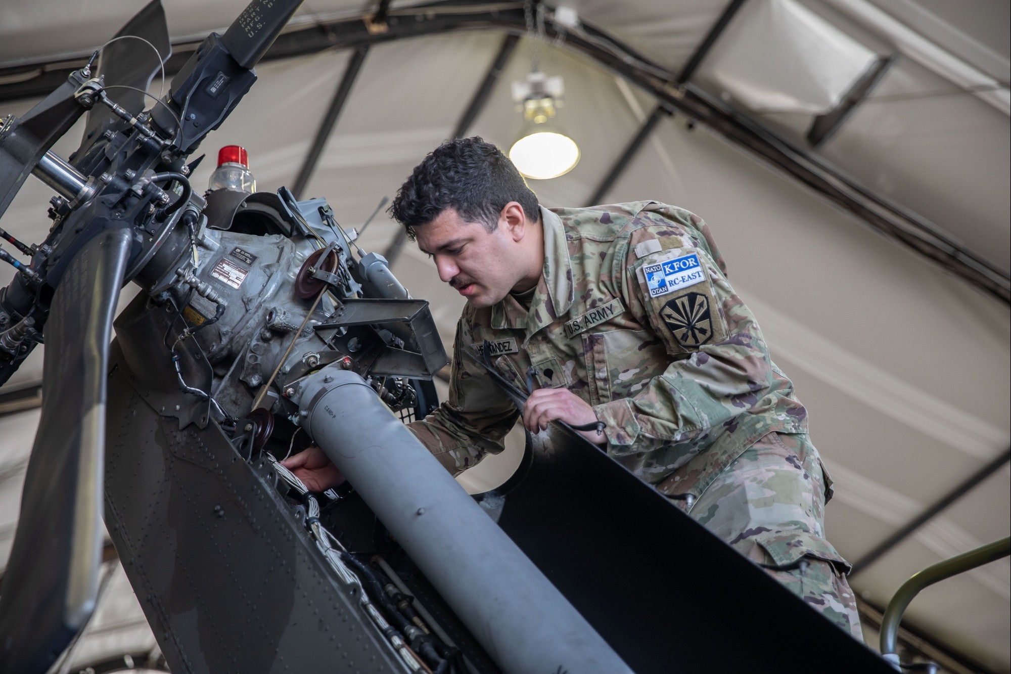 Military helicopter maintenance operations